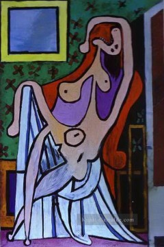  1929 Galerie - Nackt in einem Sessel 1929 kubistisch